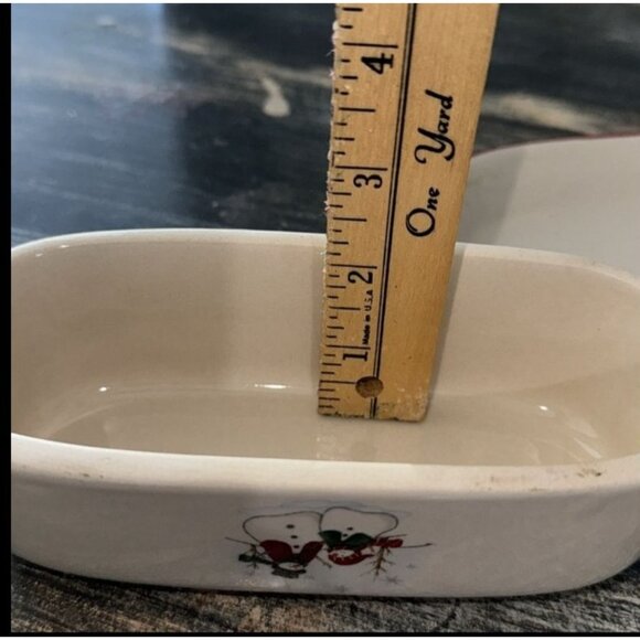 Ceramic Snowman Butter Dish With Lid - Picture 6 of 8